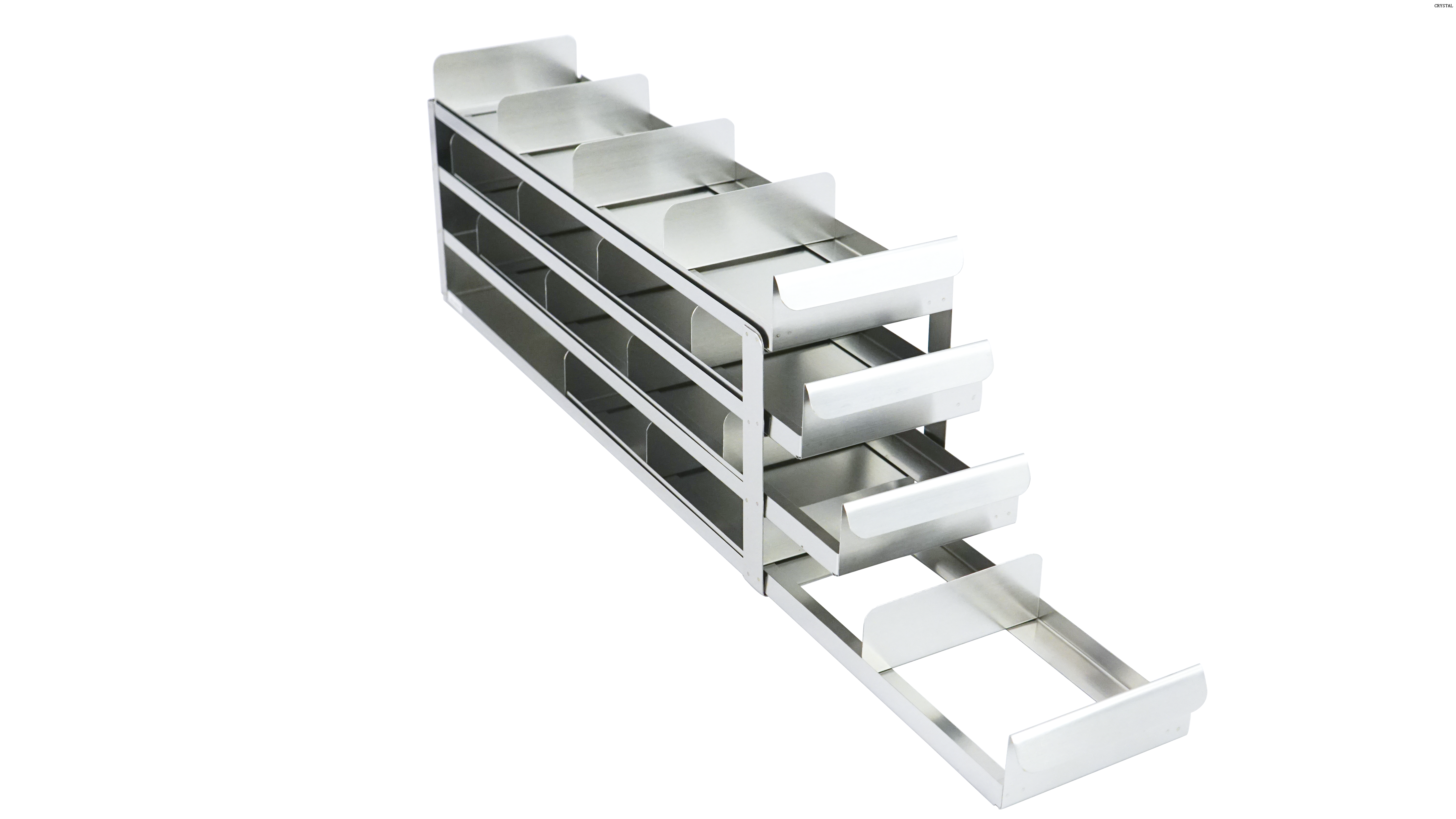 Sliding Tray Rack for 133x 133x50mm cryoboxes 