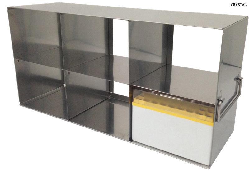 Side access rack for 133x 133x 100mm cryoboxes 